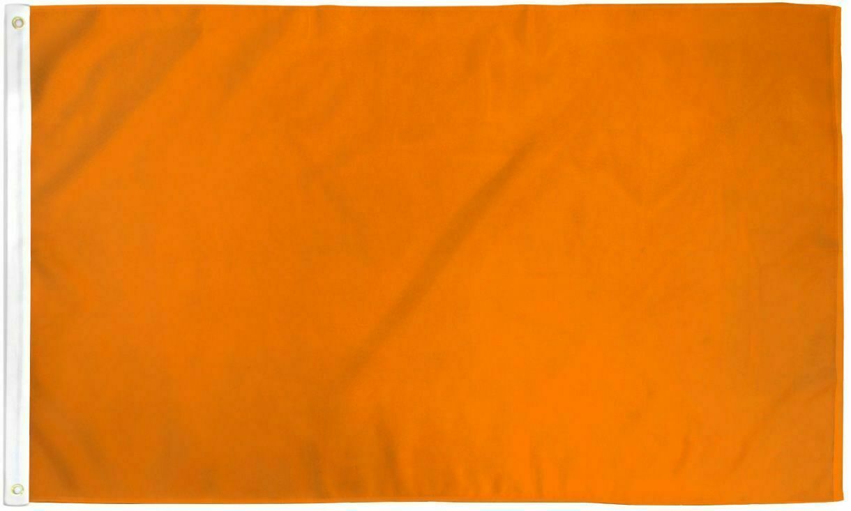 PACK of 2 flags - 2x3 Orange Solid Plain Blank Color Flag 2'x3' Banner Grommets