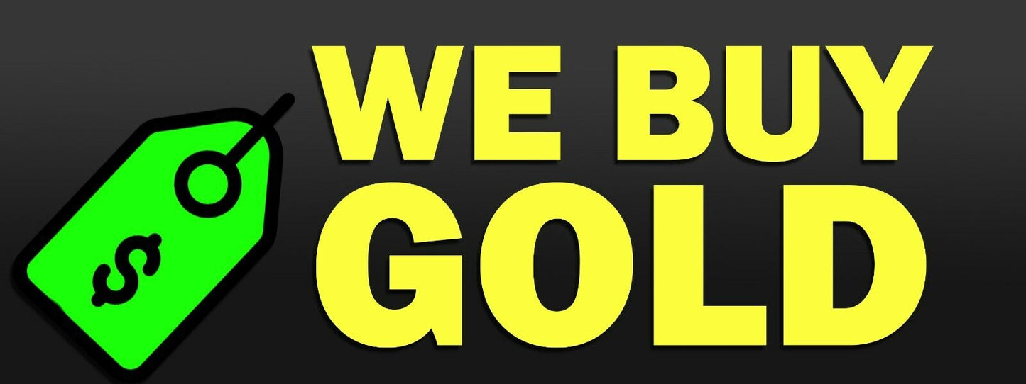 3ft x 8ft We Buy Gold Vinyl Banner- New-Free Shipping