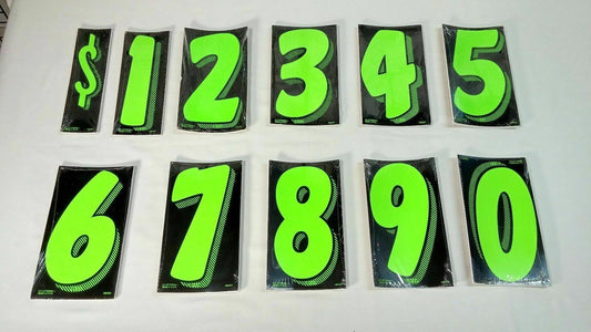 E-Z Windshield Pricing NUMBER Stickers 7 1/2" 11 Dozen Green, Yellow or Red