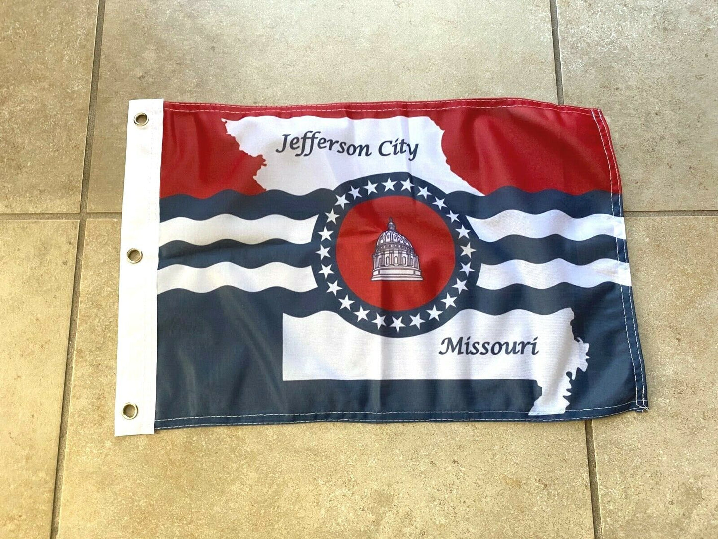 12 x 18 12" x 18" City Jefferson, Missouri Flag Banner Grommets38