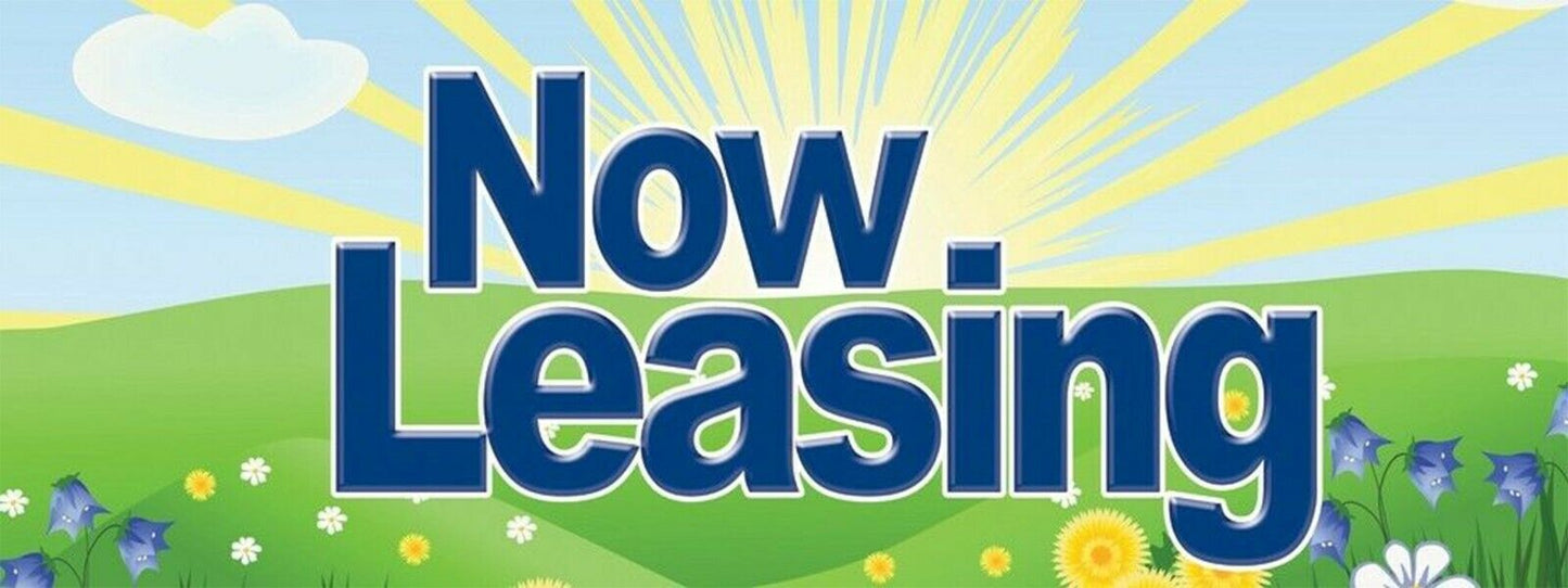 3ft x 8ft Now Leasing Vinyl Banner- New-Free Shipping