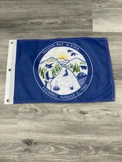 12" x 18" City of Thorne Bay, Alaska Flag 12x18 Banner Brass Grommets34