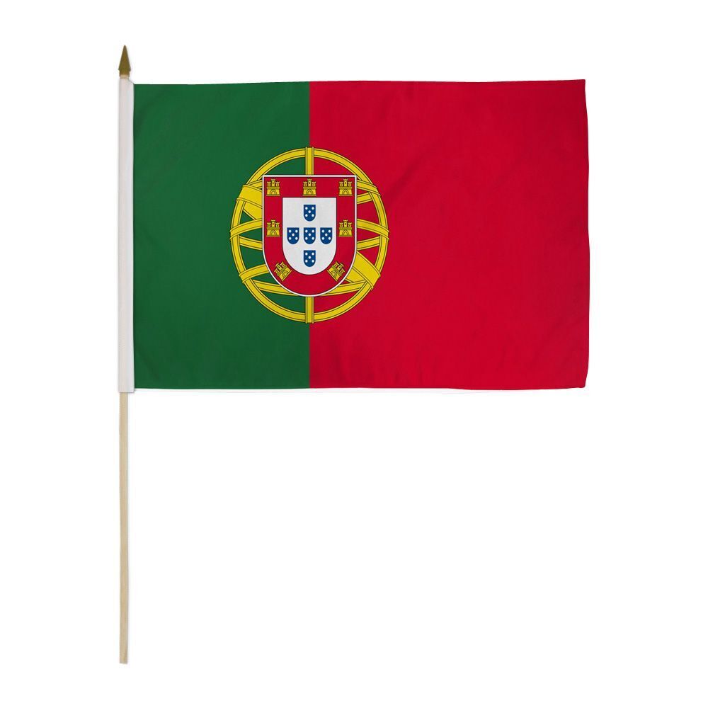 12x18 Inches Portugal Stick Flag wood Staff