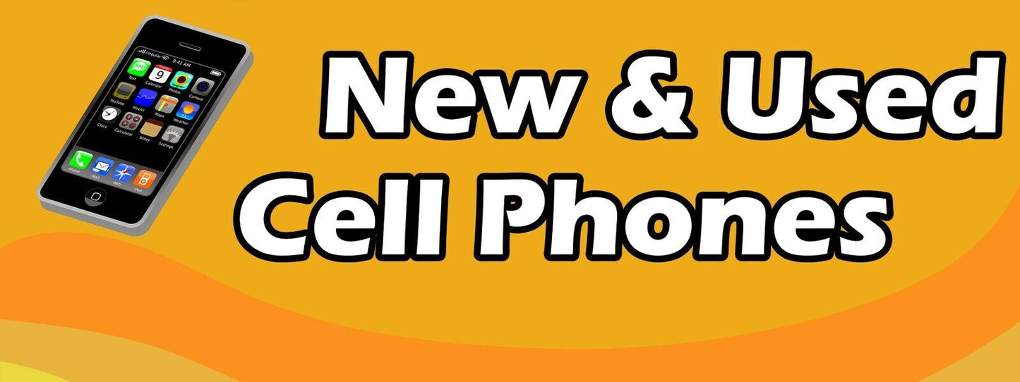 3ft x 8ft New & Used Cell Phones Vinyl Banner- New-Free Shipping