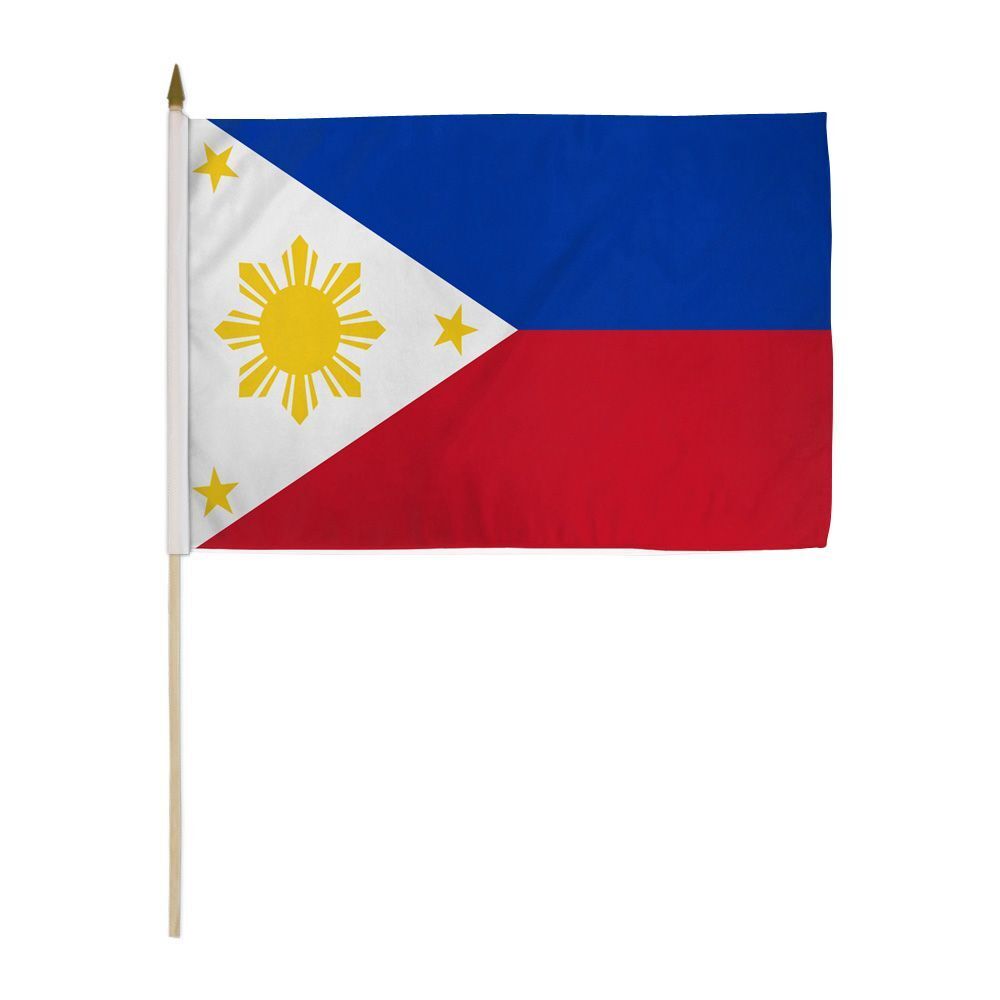 12x18 Inches Philippines Stick Flag wood Staff