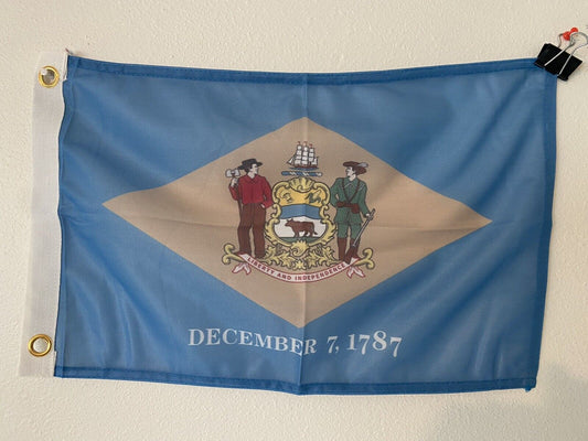 State of Delaware 12 X 18 Super Polyester Flag with 2 Grommets 3-Z12