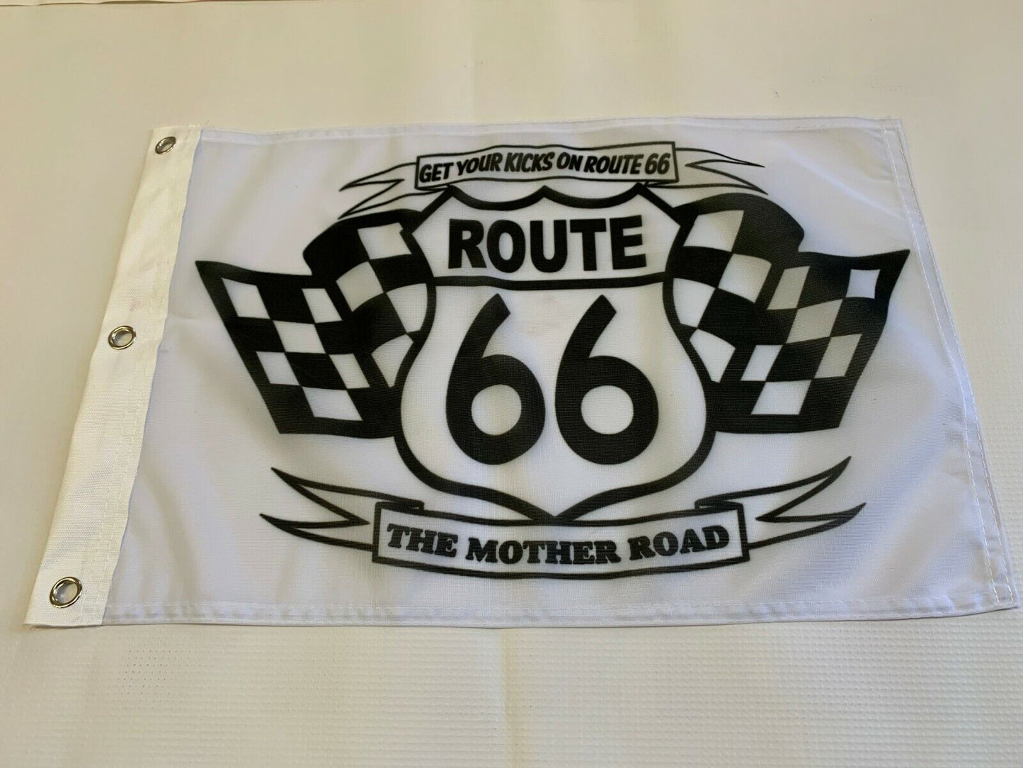 12x18 12"x18" Gets Your Kicks On Route 66 White Grommets Flag Boat Car Garden16
