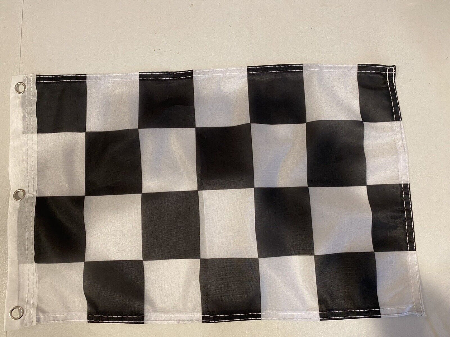 12''x18'' Black and White Checkered Super Polyester Boat Flag Banner Grommet 11