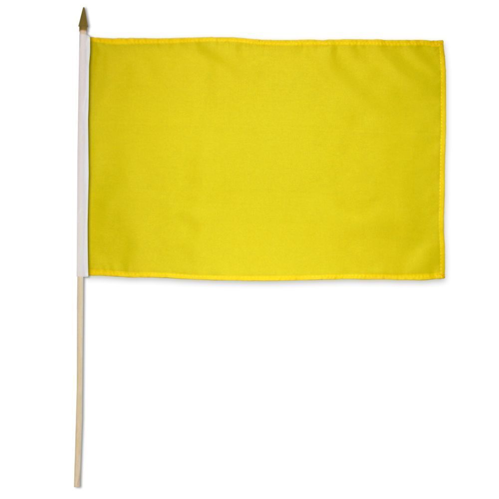 12x18 Inches 12 x18 Yellow Stick Flag wood Staff