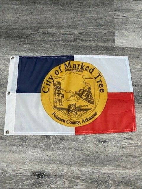 12" x 18" City of Marked Tree, Arkansas Flag 12x18 Banner Brass Grommets41