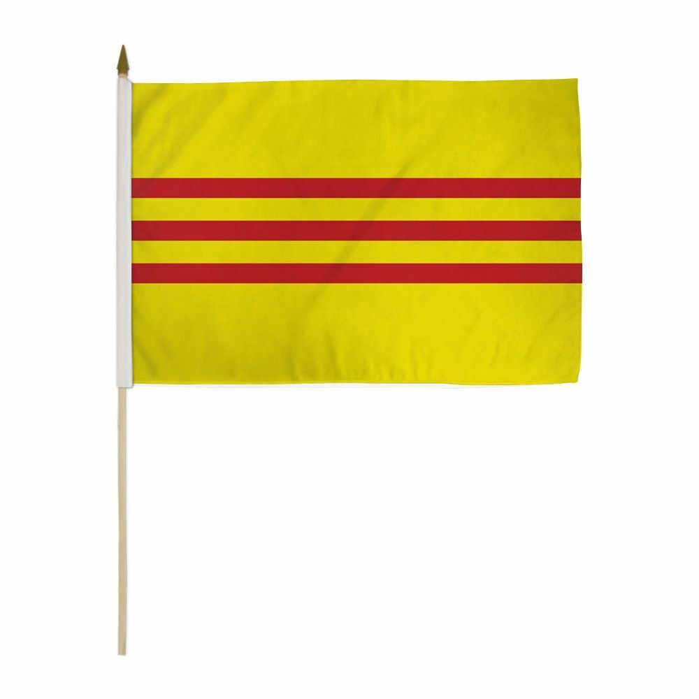 12x18 Inches Pack of 3 South Vietnam Stick Flag wood Staff
