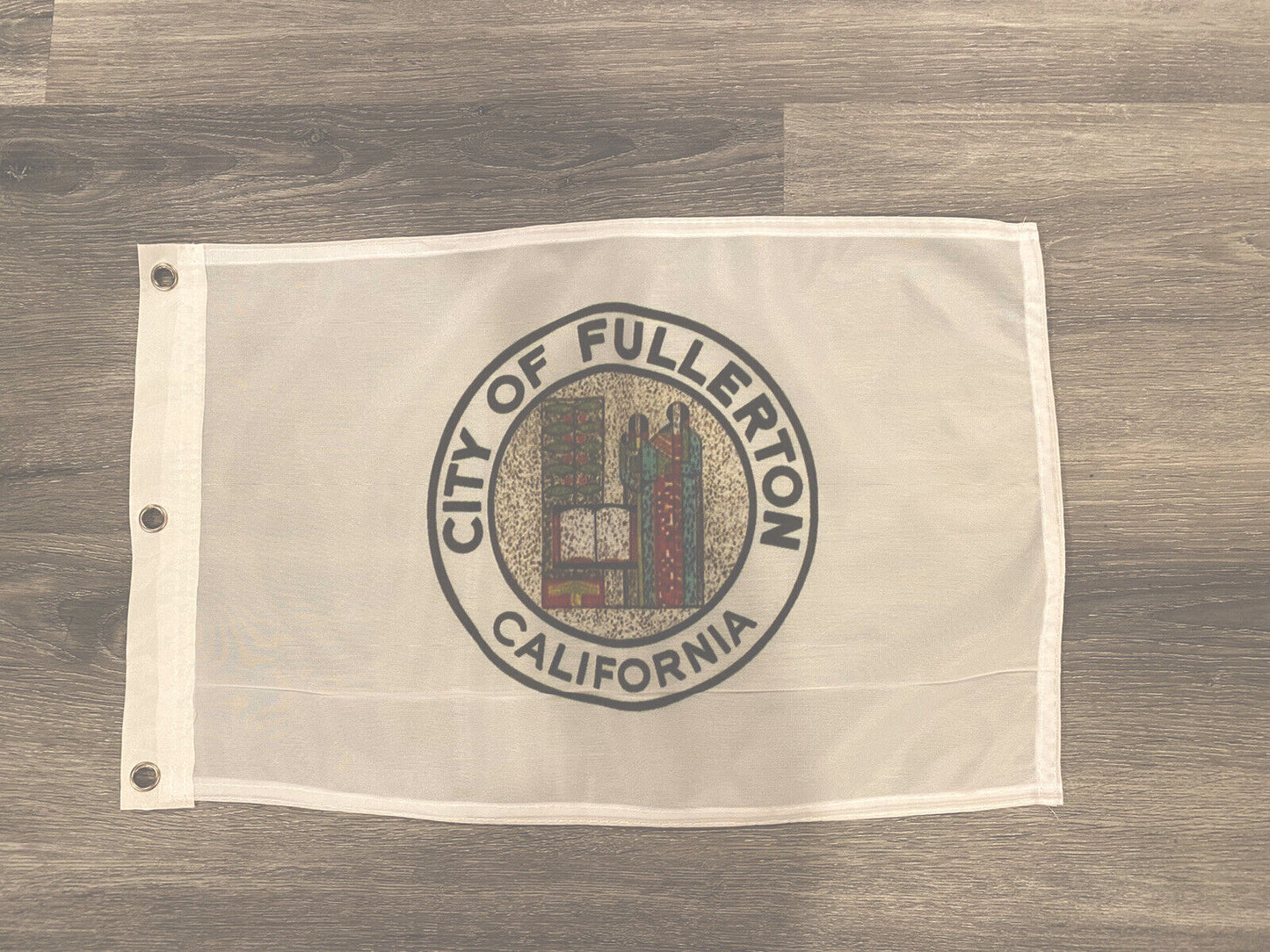 12 x 18 12" x 18" City Fullerton, California Flag Banner Grommets32