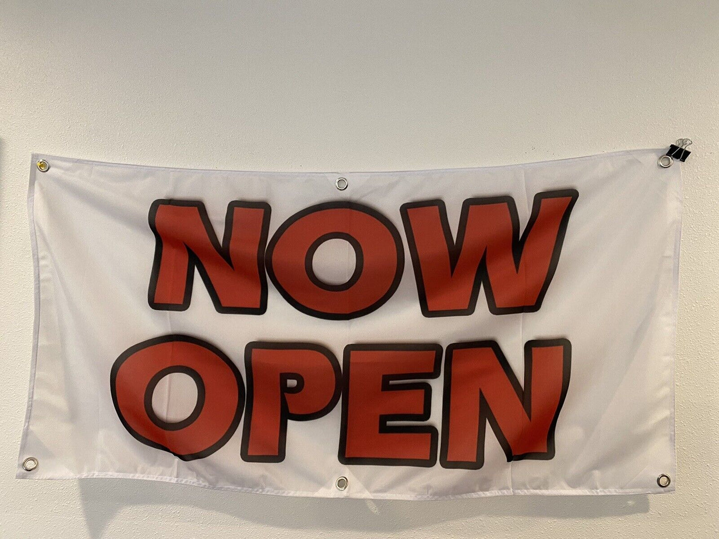 2x4 ft NOW OPEN Banner Sign -Super Polyester Fabric-New Z24