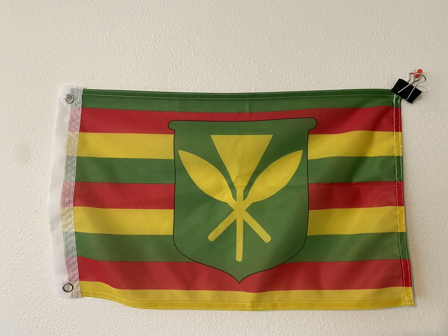 Kanaka Maoli Flag 12" x 18" Native Hawaiian True People Hawaii Kamehameha12