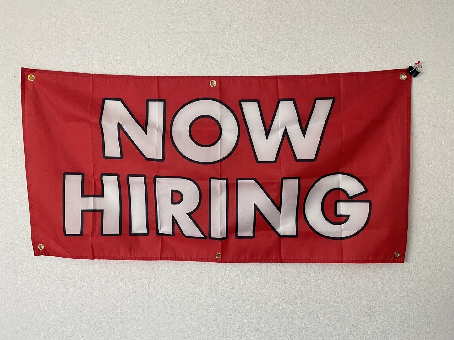 2 Pack 2x4 ft NOW HIRING Banner Sign Store Retail Super Polyester Fabric-New A6