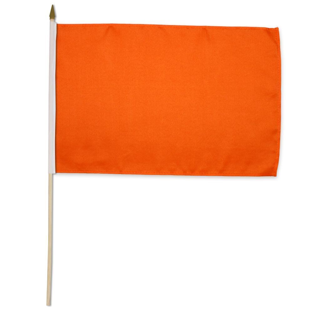 12x18 Inches Orange Stick Flag wood Staff