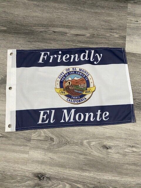 12" x 18" City of El Monte, California Flag 12x18 Banner Brass Grommets34