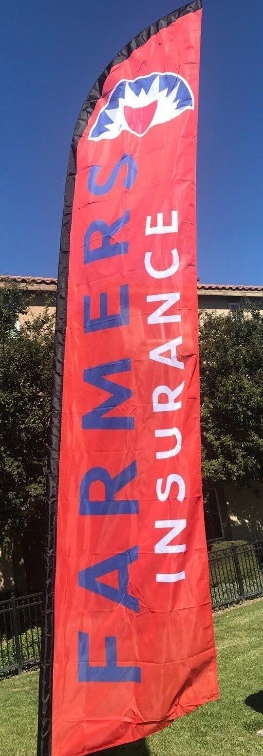 Custom Feather Swooper Banner Sign Flag only 15' Farmers Insurance