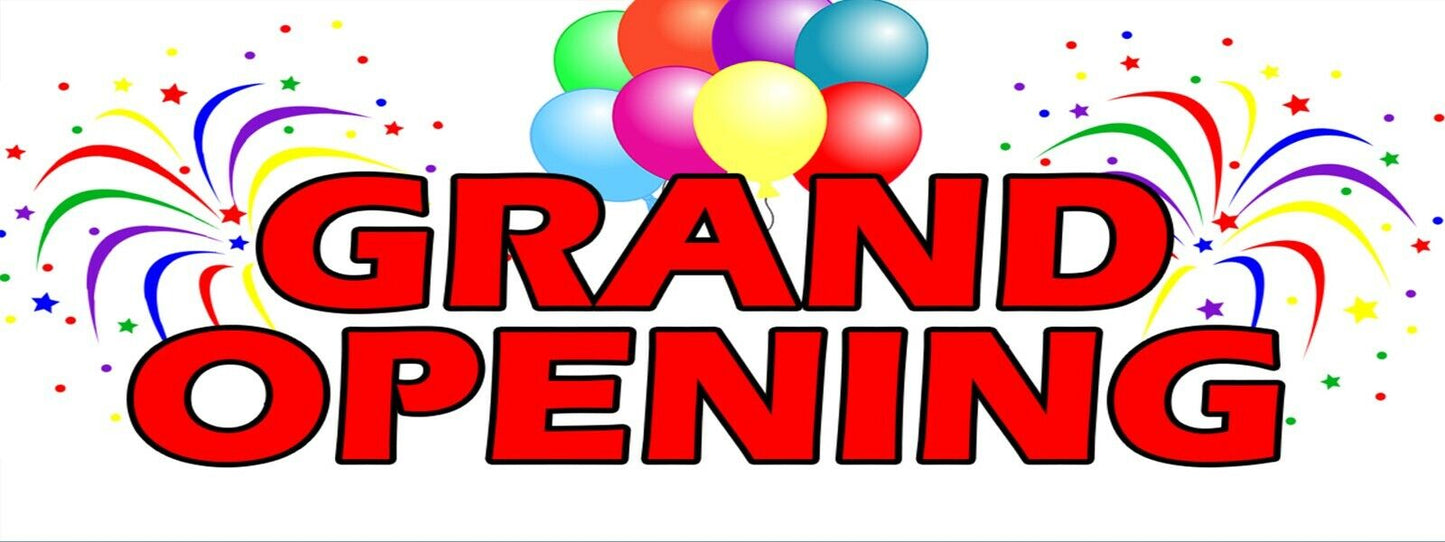3ft x 8ft Grand Opening Vinyl Banner- New-Free Shipping