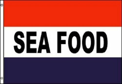 SEA FOOD Flag Restaurant Store Banner Advertising Pennant Business Sign- New