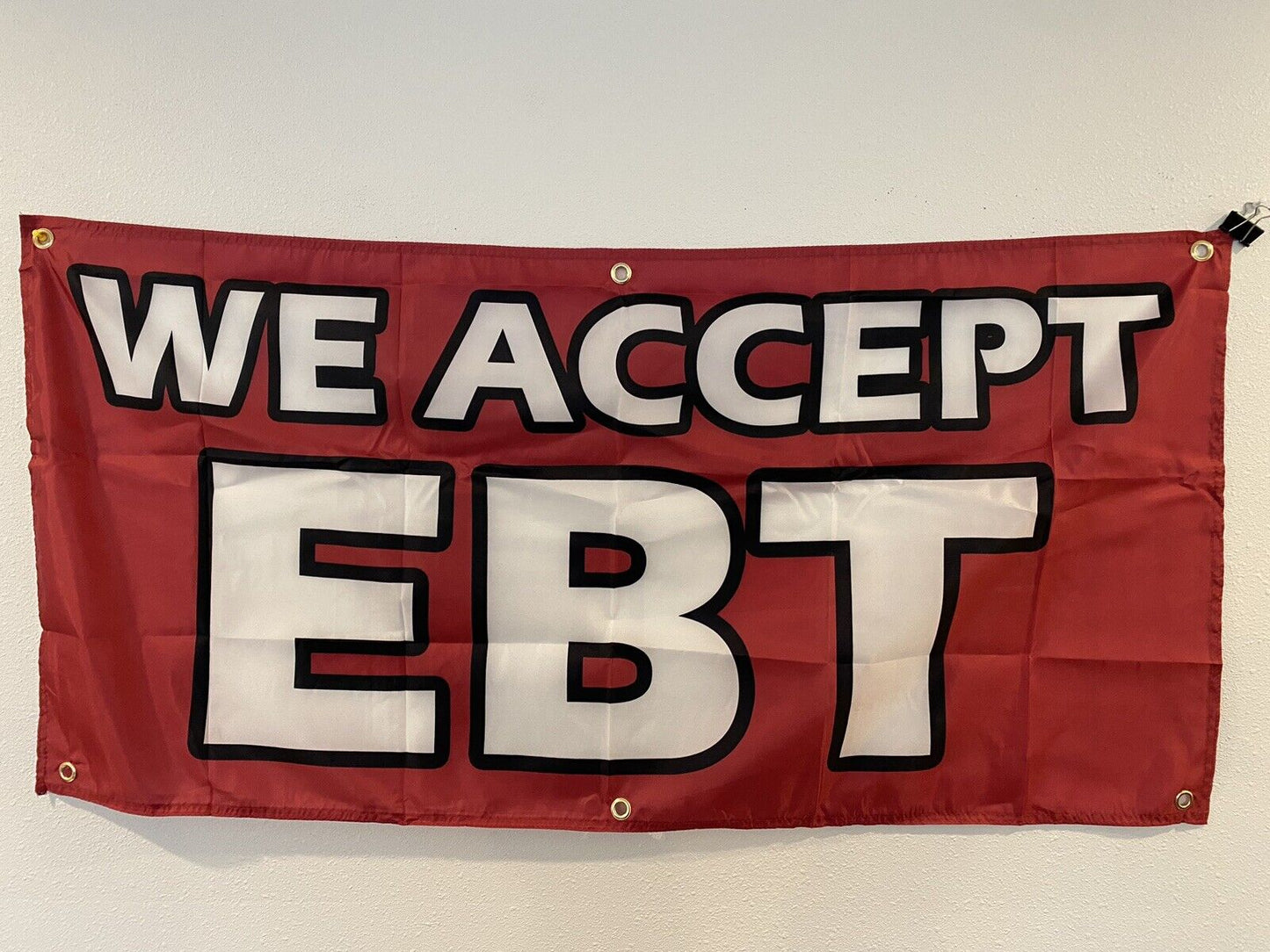 2 Pack 2x4 ft WE ACCEPT EBT Banner Sign -Super Polyester Fabric-New Z24