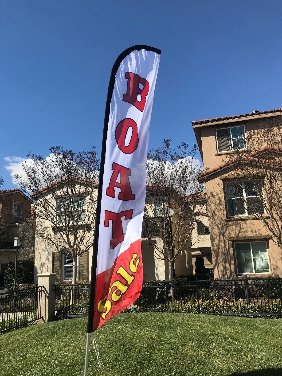 Custom Feather Swooper Banner Sign Flag 15' Kit Boat Sale -Free Gift