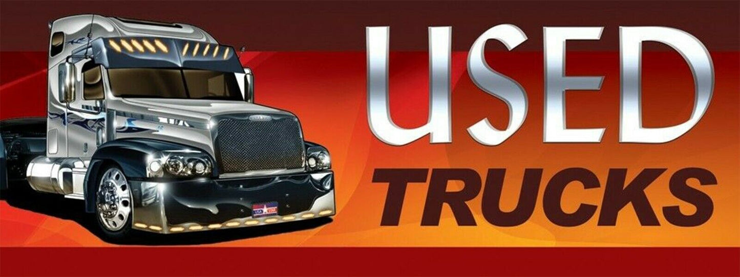 3ft x 8ft Used Trucks Vinyl Banner- New-Free Shipping