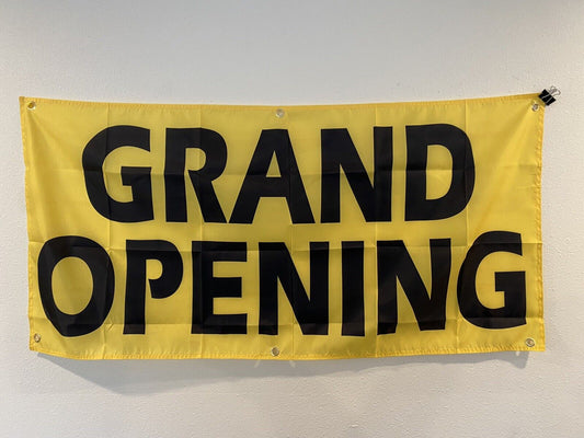 2 Pack 2x4 ft Grand Opening Banner Sign -Super Polyester Fabric