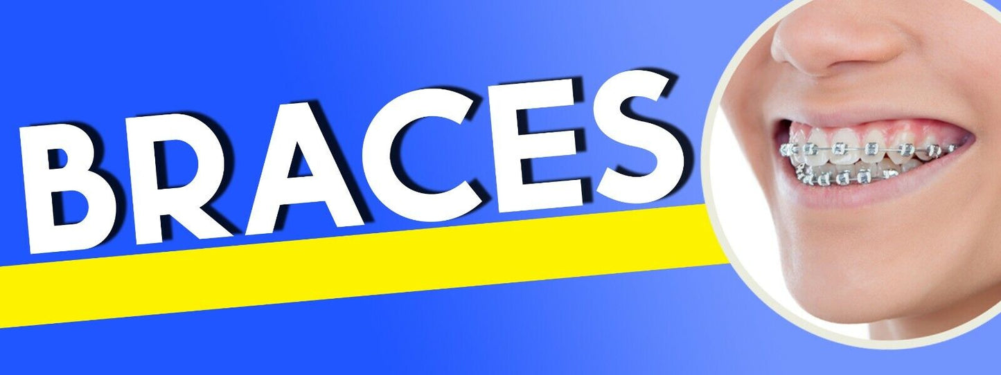 3ft x 8ft Braces Vinyl Banner- New-Free Shipping