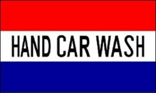 Hand Car Wash Polyester Flag R/W/B 3' x 5'-New