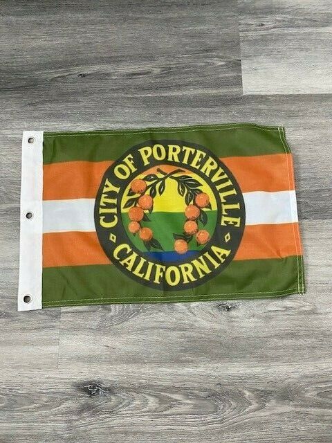 12" x 18" City of Porterville, California Flag 12 x 18 Banner Brass Grommets31
