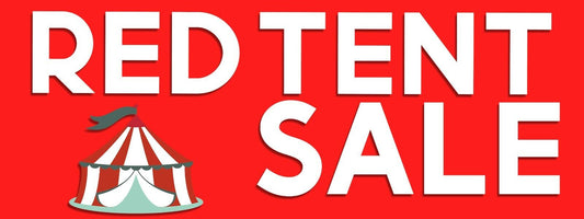 3ft x 8ft Red Tent Sale Vinyl Banner- New-Free Shipping