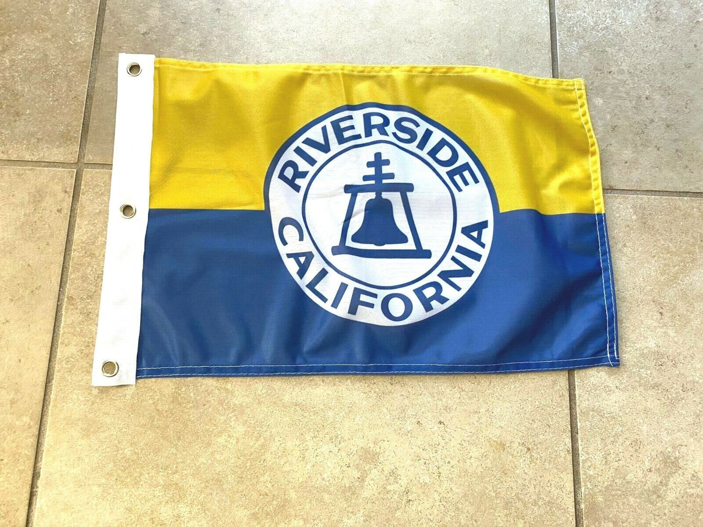 12 x 18 12" x 18" City Riverside, California Flag Banner Grommets36