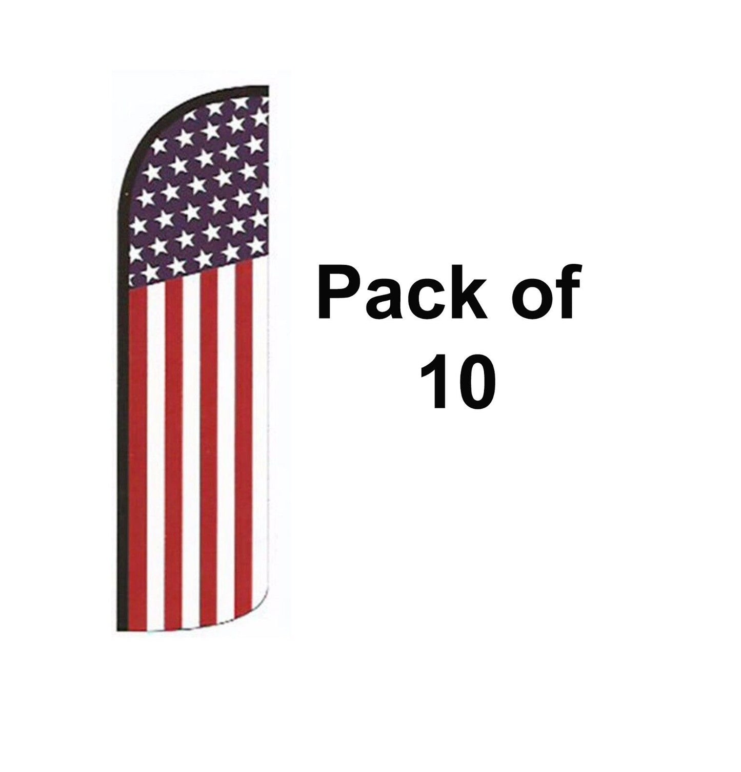 Pack of 10 WINDLESS USA AMERICA US 15 Ft TALL Feather Swooper Bow Banner Ad
