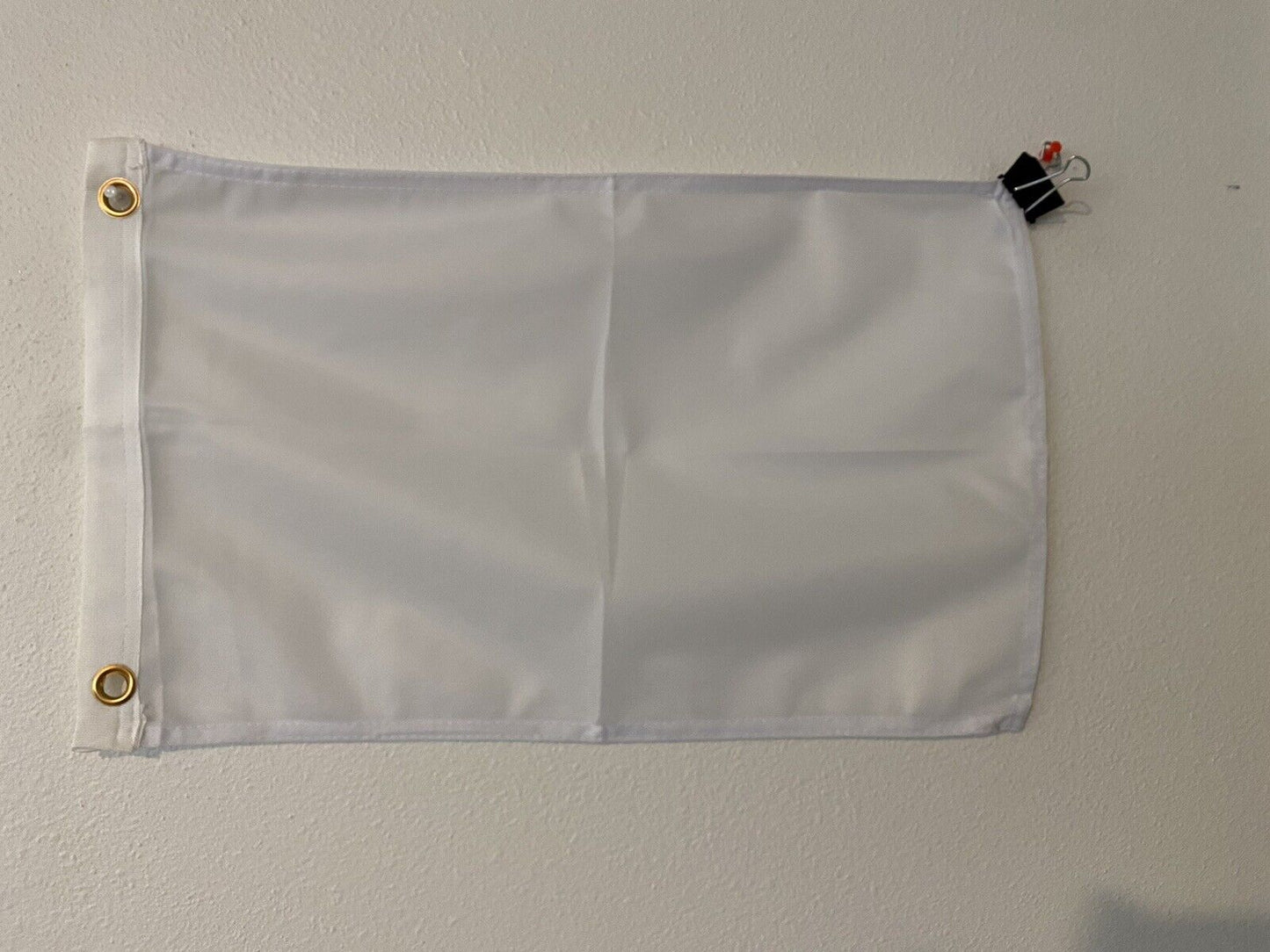 Solid White Peace Surrender Flag Polyester 12" X 18" Inches Boat Motorcycle A5