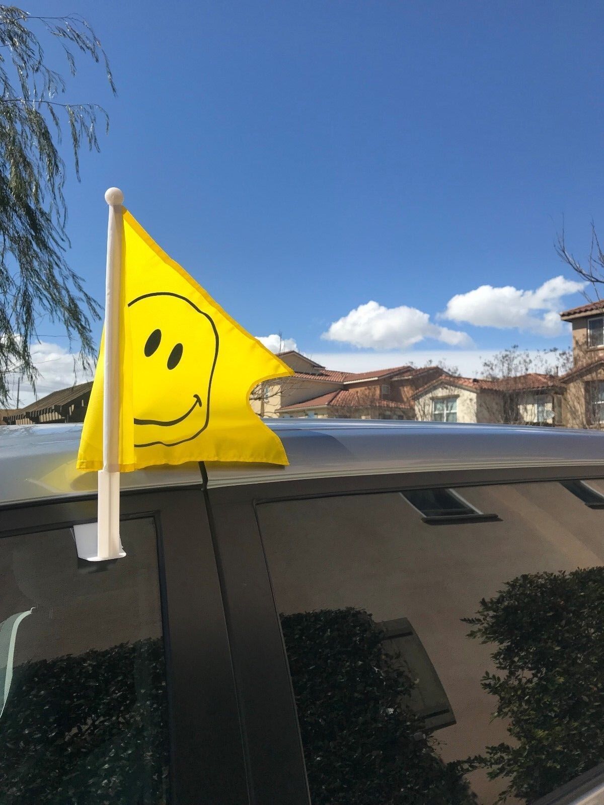 Happy Face Car Flag Auto Flag 12" x 17" Auto Car Flag Free Shipping