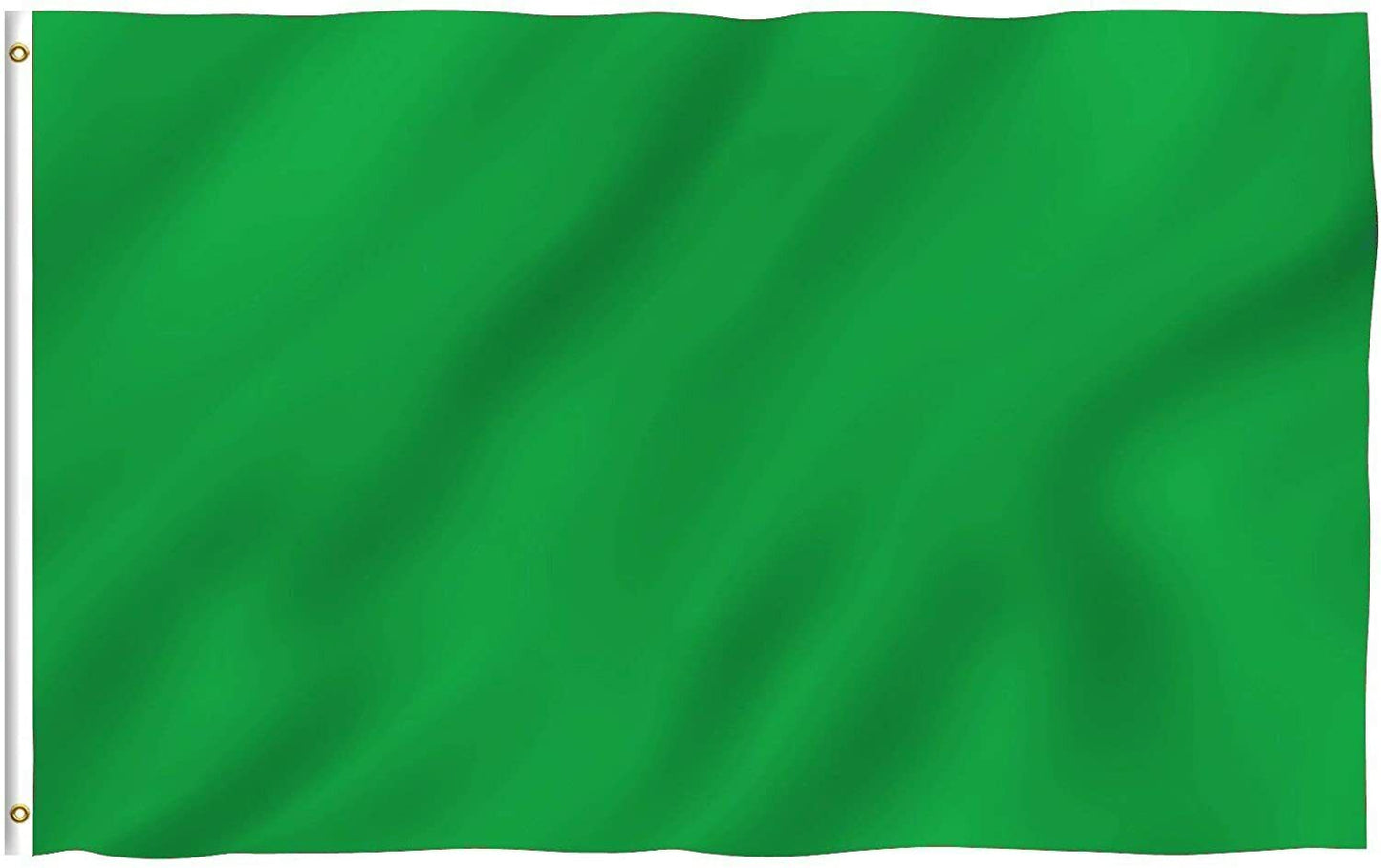 PACK of 2 flags- 2x3 Green Solid Plain Blank Color Flag 2'x3' Banner Grommets
