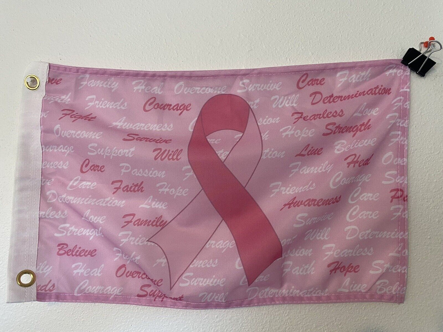 12x18 12"x18" Pink Ribbon Polyester Flag Z11