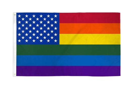 Rainbow US Stars Pride Flag 2' x 3'  Pride Flag LGBT Z21