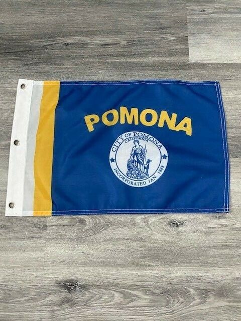 12" x 18" City of Pomona, California Flag 12x18 Banner Brass Grommets32
