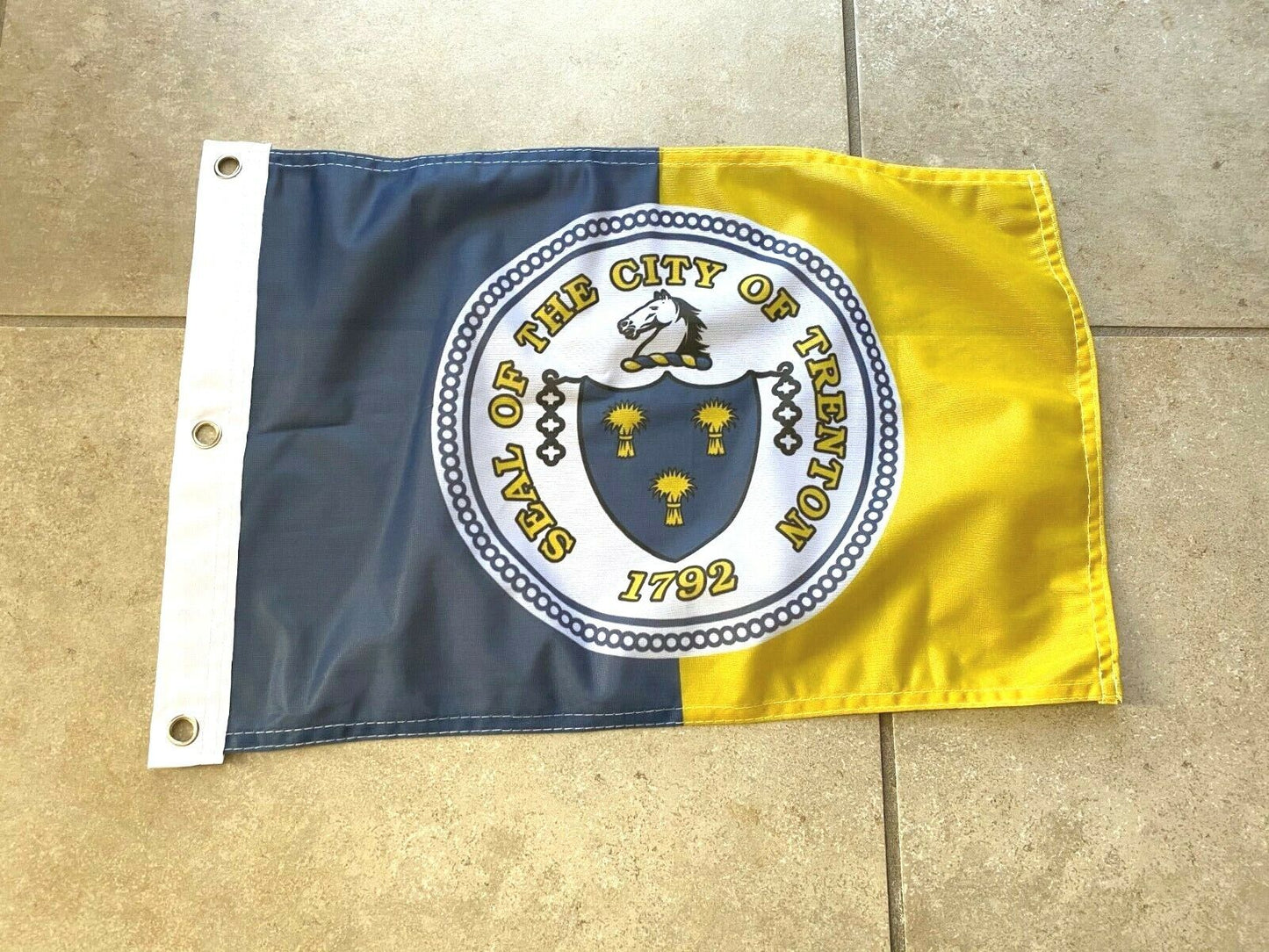 12 x 18 12" x 18" City Trenton, New Jersey Flag Banner Grommets38