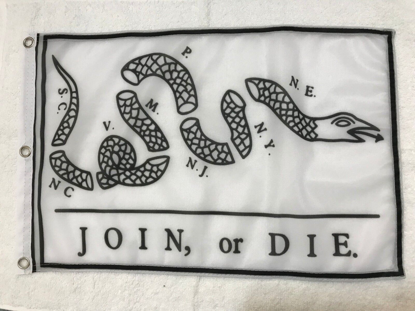 12x18 12"x18" Join or Die White Flag Boat Car Garden-ON SALE!5