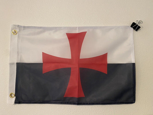 Templar Knights Battle Flag Polyester 12 X 18 Inches 3 grommets A5