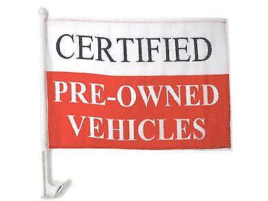 CAR DEALER SUPPLIES 17 Car Window Clip On Flag CERTIFIED PREOWNED