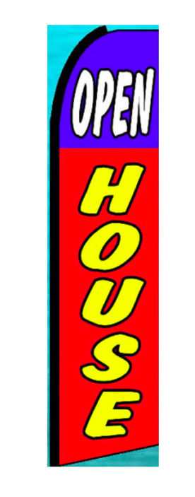 OPEN HOUSE Feather Swooper Banner Sign Flag 15' - OPEN HOUSE-FLAG ONLY