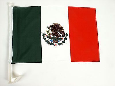 CAR DEALER SUPPLIES 17 Car Window Clip On Flag-MEXICO