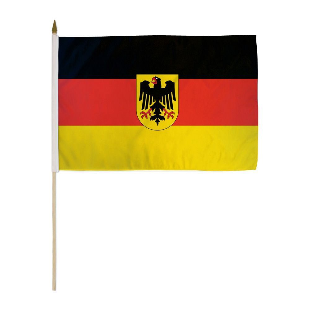 12x18 Inches Germany Eagle Stick Flag wood Staff