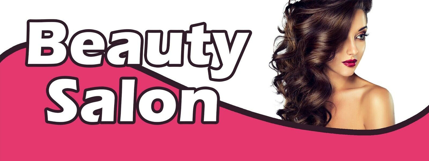 3ft x 8ft Beauty Salon Vinyl Banner- New-Free Shipping