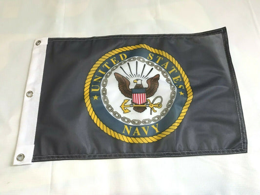 12x18 US Navy Emblem  super polyester 3  grommets flag8