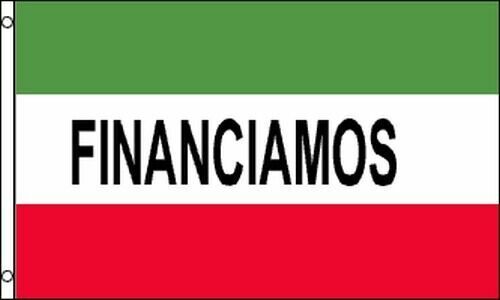 FINANCIAMOS Flag 3x5 ft Red White Green Business Sign Financing Spanish-New